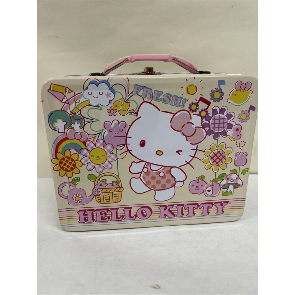 Hello Kitty Sanrio Metal Lunch Box Tin Storage Case Fresh Tin Box Co - Picture 2 of 2